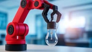 ce bras robot low cost fixé avec du scotch défie les géants et parvient à visser une ampoule sans aucune technologie avancée